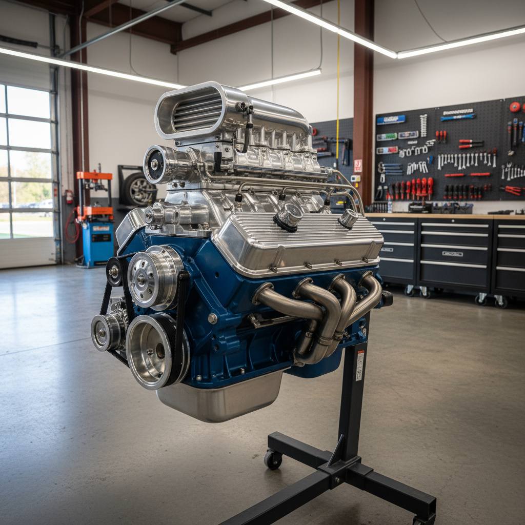 Leistungsstarker Motor im Einbau