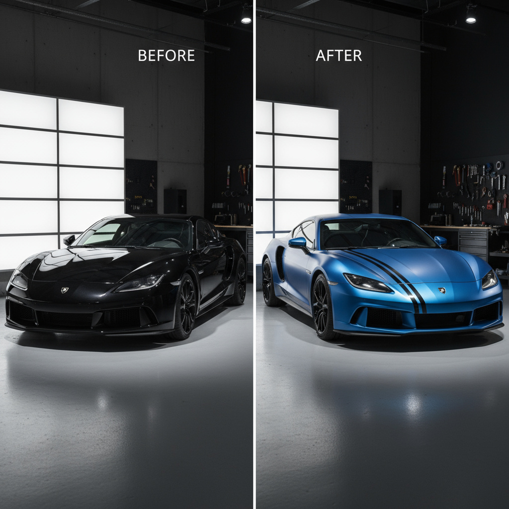 Vorher/Nachher Vinyl‑Wrap